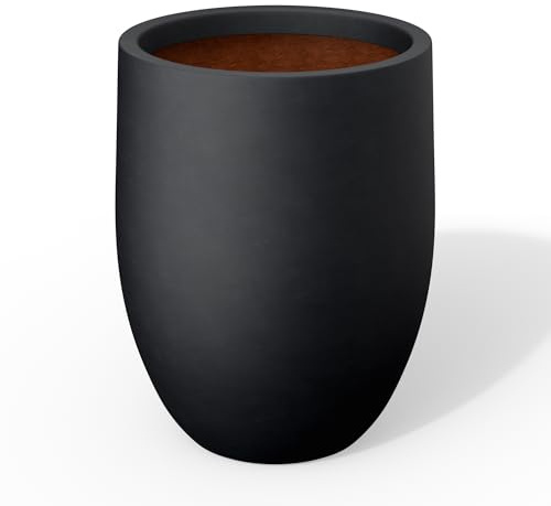 Kante Maceta, hormigón, Negro, 11.8 Pulgadas de Alto