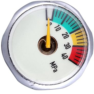 UKCOCO 25mm High Pressure Gauge 40mpa M8 with Luminous Display for Fire Extinguishers and Oxygen Tanks, Copper Material Accurate Air Pressure Measuring Gauge