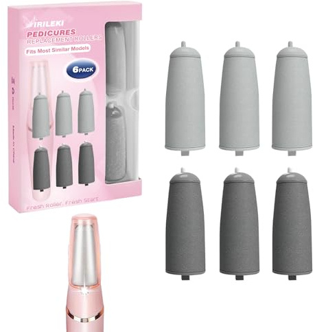 Têtes Rechange Pédicure 6 Pièces pour Dissolvant Callosités Électrique, Tête de Rouleau Lime à Pied d'Outil Électrique - 3 Grossières Et 3 Fines (N'Inclut Pas Les Outils Pédicure)