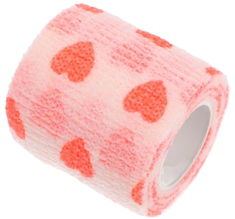 TOYANDONA Selbstklebende Bandage für Haustiere Elastische Wundauflage für Hunde Katzen und Pferde für Verletzte Pfoten und Wunden mit Stilvollem Herzmuster Selbsthaftend für Schnelle und