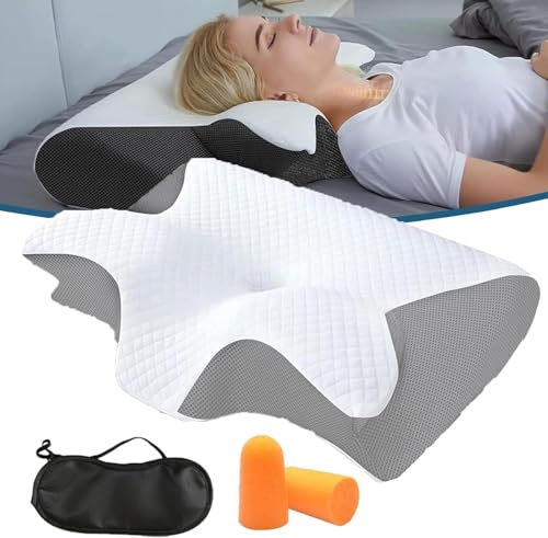 Jaoxiuozi Curosleep Kissen, Ergonomisches OrthopäDisches Kissen OrthopäDisches Nackenkissen Aus Memory Foam, NackenstüTzkissen FüR Seiten, RüCken Und BauchschläFer (Grau)