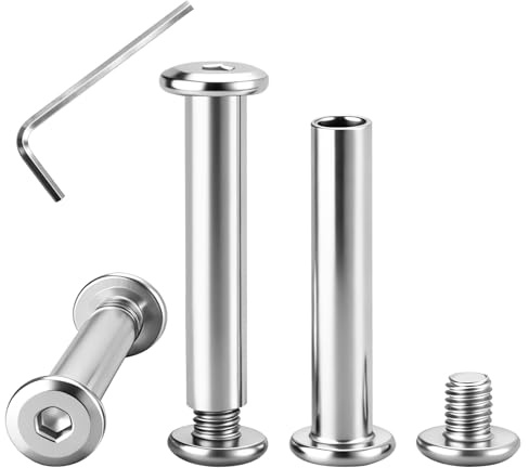 VINATO 20 Stück Möbelschrauben Set - M4x30mm Hülsenschrauben mit Hülsenmuttern & Innensechskantschlüssel für Schrankverbinder, Möbelmontage und Holzverbindungen