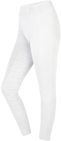 Equinate Myla - Leggings de equitación para mujer, cómodos pantalones de equitación con ribete completo, para teléfono móvil y trabillas para cinturón, transpirables, elásticos, antideslizantes, 46