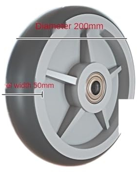 1 Stück 8-Zoll-Schwerlastrollen, Gummi, vergoldet, Breite 50 mm, leiser Radwagen, Industrieanhänger, einzeln(TPR)