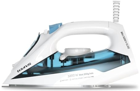 Taurus 3200 | Plancha de vapor cerámica de 3200 W con golpe de vapor de 200 g/min, calentamiento en 30 s y suela Ultra X-Slide