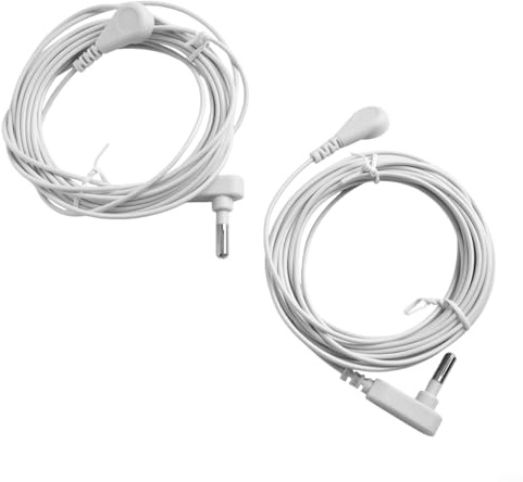 2 Pack Grounding Cords 15ft Copper Wire Cord for Mat Sheet Pad Connector Wall Outlet Adapter Home System Replacement White