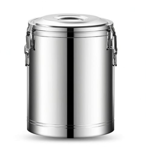 Chosertory Distributeur de Boissons Isotherme Seau Thermique Récipient à Soupe Conteneur Alimentaire Épaisse Multicouche Couvercle Étanche pour Restaurant, 60L, Sans Robinet