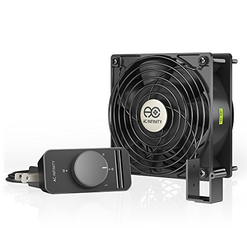 AC Infinity AXIAL S1238, 120mm Muffin Fan with Speed Controller, UL-Certified for Doorway, Room to Room, Wood Stove, Fireplace, Circulation Projects