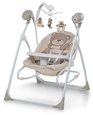 Foppapedretti Sdraietta Altalena Carillon, Dondolo Musicale con diverse Melodie, per Bambini dalla nascita a 9 Kg, Dispositivo di Movimento della seduta, Telecomando per attivazione a distanza, Teddy