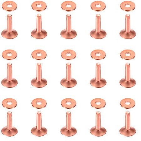 Swpeet 50 Stück 10 × 3,3 12 mm Kupfer Nieten und Grate Sortiment Kit DIY Leder für Gürtel, Geldbörsen, Halsbänder, Lederprodukte Handwerk Herstellung Halsbänder Zubehör