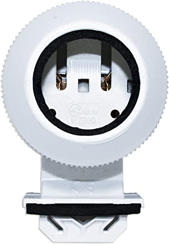 2x MAILUX IP67 T8 / G13 LED + Leuchtstofflampen-Halter Sockel Buchse Fassung Einsteckfassung Feuchtraumleuchte Aquariumleuchte | Für AC100-250V LED oder Leuchtstoffröhre | Kunststoff weiss