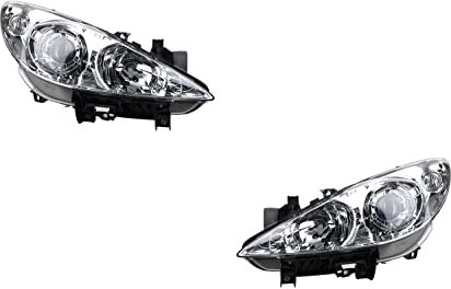 Johns Fari alogeni anteriori per Peugeot 307 07/05- H7 H1 Set sinistra destra