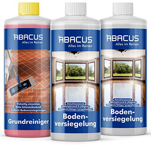 ABACUS® Bodenversiegelung & Grundreiniger, Laminatversiegelung, Parkettversiegelung, PVC Versiegelung, Bodenreiniger, Bodenversiegelung & Reinigung Set M (7820)