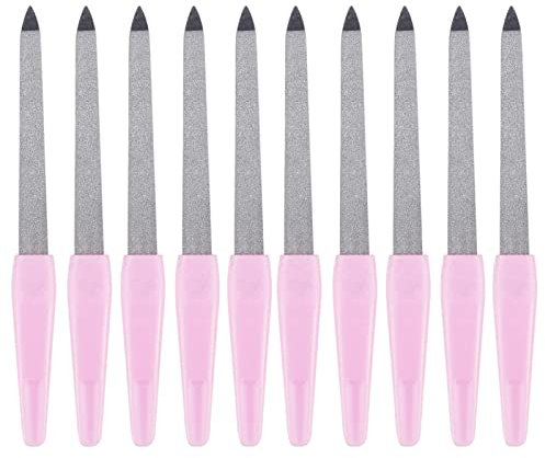 Lima per Unghie Diamantata - Set 10 Pezzi Professionali in Metallo con Manico Antiscivolo per Manicure