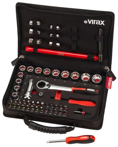 Virax Plombi'Box 51 pièces clé écrou robinet, douilles traversantes, embouts 1/4' Virax - 310410