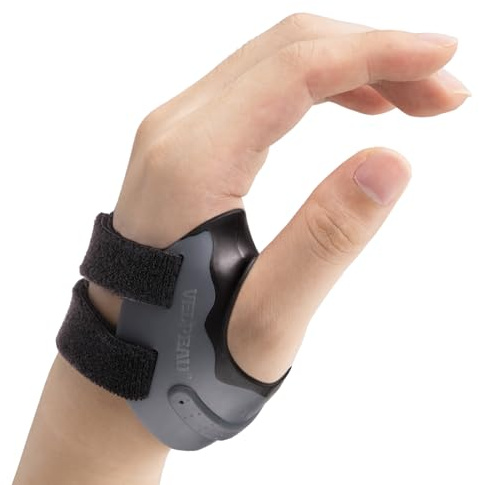 Velpeau CMC Joint Thumb Arthritis Support Brace - Soft & Hard Plastic Compose - with Thumb Compression Sleeve, Stabilizes Thumb CMC Joint Without Limiting Hand Function (Black, Left - Medium)