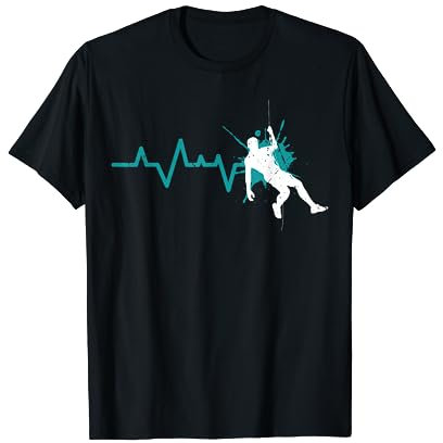 Kletterhelm Kletterausrüstung Herzschlag Boulderer Klettern T-Shirt