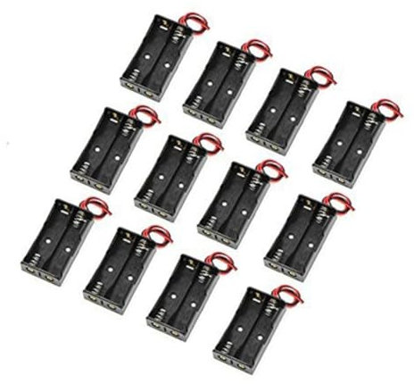 Angoily Boîtier De Rangement pour Piles AA 1 5 V 12 Pièces Boîtier De Rangement Portable en Plastique pour Piles AA 1 5 V Connecteur De Fil pour Une Utilisation