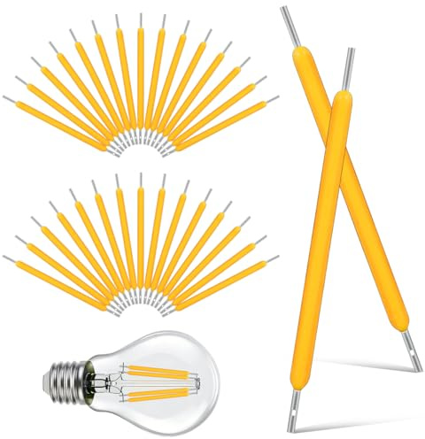 Hemobllo 50 Stück Led Filament Ersatzteile 3V 120Ma 38Mm Warmes Licht Glühfaden Für Diy Beleuchtung Büro- Und Heimbeleuchtung