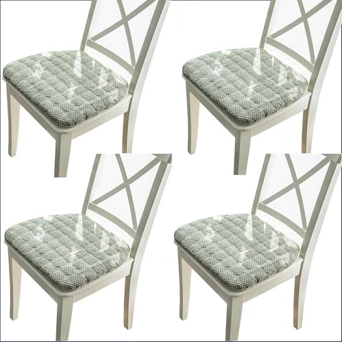 uyeoco Juego De 1/2/4 Cojín para Silla de Cocina, 40x38cm/40x42cm/43x45cm con Antideslizante, cojín de Asiento Suave para Comedor,Taburete, jardín, Interior, Exterior, hogar,Coche(F8,4PCS_43X45CM)