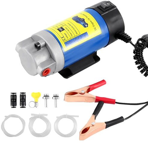 H-YEEU Dieselpumpe 12V 24V 100W Ölabsaugpumpe Kraftstoffpumpe Motoröl-Wechsel Diesel Umfüllpumpe Fluid ExtractorGeräuscharm Ausgestattet mit 3 Rohren