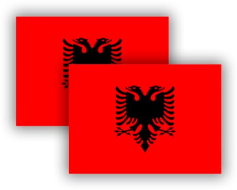 Albanien-Flagge, 90 cm x 150 cm, große Flagge mit Mastschlaufe und Kordeln zum Befestigen, leichte Flagge für Sport, Fußball, Gebäude (Albanien, 2 Stück)