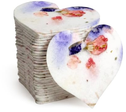 Seed Bloom 50 pezzi di piccoli semi di carta – rosa e viola piantabili fiori selvatici cuori per addio al nubilato, matrimoni e regali