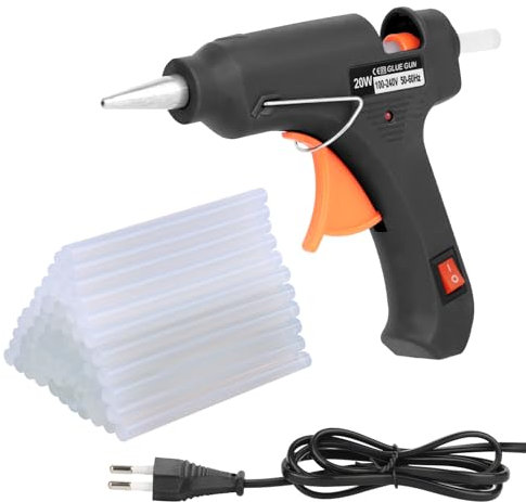 TNOMSNO Heißklebepistole, 20W Heissklebepistole mit 60 Stück Heißklebesticks 7mm x 100mm Mini Heißklebepistolen Klebepistole Set, Klebepistole für DIY, Handwerk und Schnelle Reparaturen