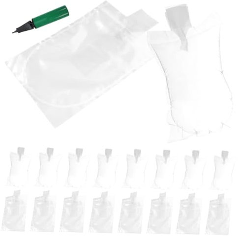 DEARMAMY 100pcs Transparent Inflatable Shoe Semi Circular Air Bags for Shoe Support Ideal for Mens Shoes Pump Included for Footwear Care