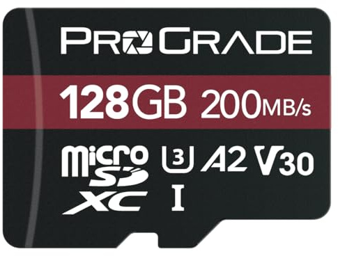 ProGrade Digital Memory Card – V30 microSD-Karte für DSLR – und Action-Kameras – Bis zu 200 MB/s Lesegeschwindigkeit (128 GB)
