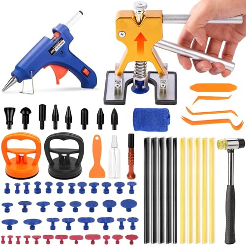 72Pcs Car Dent Puller Kit - Effortlessly Remove Dents without Damaging Original Paint, Comprehensive Toolset for Quick and Efficient Repairs, Suitable for Door Dings, and Versatile Applications