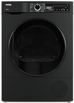 VESTEL TD 86301 DX Wärmepumpe Frontlader, 8 kg, 15 Programme, 20 Min. Schnellprogramm, Knitterschutz, PearlDrum-Schontrommel, Dark Inox