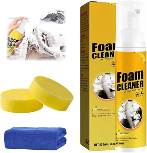 Detergente in schiuma magica per auto, detergente in schiuma per volante dell'auto, detergente in schiuma magica, detergente multifunzionale per interni, detergente per rifinitore in schiuma per auto