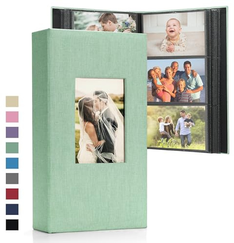 DazSpirit Großes Fotoalbum Einsteckalbum für 300 Fotos (10x15 cm) | Leinenbindung, Personalisierbar, Ideal für Familie, Hochzeiten, Reisen & Baby-Erinnerungen, Fotobuch zum Einstecken