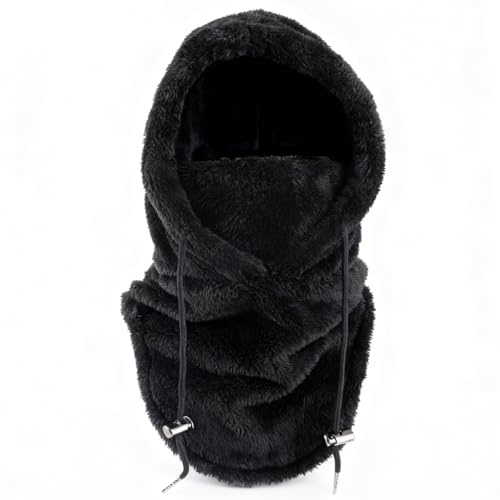 XDGBGFN Plüsch Sturmhaube Winter Thermo-Fleece Skimaske Outdoor Mütze Schal Gesichtsschutz 3 in 1 Windbeständig Gesichtshaube für Radfahren Skifahren