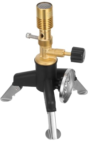 Ciieeo Portable Brass Bunsen Burner Gas Torch Laboratory Supply Lightweight Compact Outdoor Use Heat Dissipation for Camping Hiking and Scientific Experiments