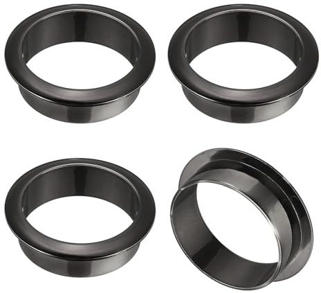 M METERXITY 4-Pack Desk Grommet, 2 Inch/50mm Plastic Desktop Cable Hole Cover Plastic Grommet for Home/Office Desktop Wire Organizer [Black]