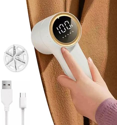 3.07 Inch Electric Fabric Shaver Rechargeable Pull Defuzzer Anti-Lint with Ergonomic Handle Clothes Care Tool Smooth Design Clothes Shaver Household Appliance