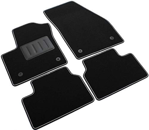 Il Tappeto Auto SPRINT03409 Autofußmatten aus Teppichstoff, schwarz, rutschfest, zweifarbiger Rand, Absatzschoner aus Gummi, für Meriva B
