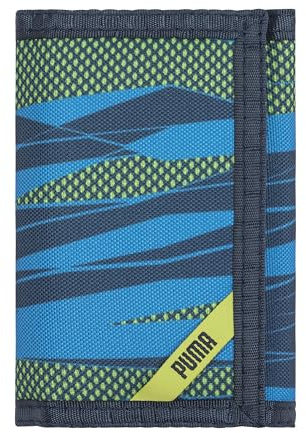 PUMA Kids' Little Rise Trifold Wallet, Navy/Green, One Size