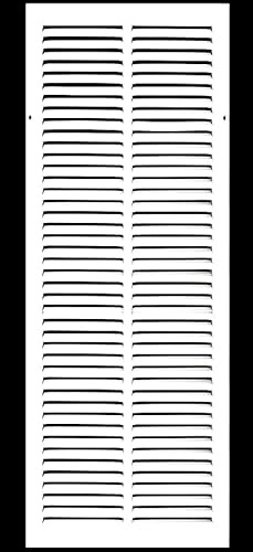 HVAC Premium 8'' x 32'' [Duct Opening] Flat Stamped Steel Return Air Grille - Sidewall and Ceiling - HVAC Vent Duct Cover - White [Outer Dimensions: 9.75''w X 33.75''h]