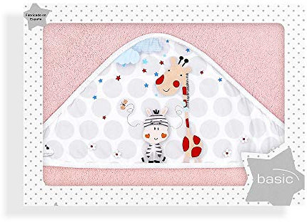 Interbaby Asciugamano con cappuccio per neonato JUNGLA in rosa - 560 g