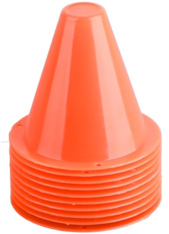 Tbest Cono in Plastica,Agility Marker Cones, 10Pcs Sport Training Traffic Cones Cono di Calcio Sostituzione per Allenamento di Calcio.(Arancione)