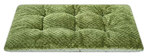WONDER MIRACLE Fuzzy Deluxe Pet Beds, Super Plush Dog or Cat Beds Ideal for Dog Crates, Machine Wash & Dryer Friendly (15 x 23, S-Olive Green)