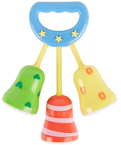 Bieco Baby Rassel Glöckchen | Rassel Greifling Baby | Babyrassel Junge und Mädchen | Bunte Glöckchen Rassel Baby | Musikinstrumente Kinder | Baby Greifling zum Rasseln in Glocken Form | Griffrassel