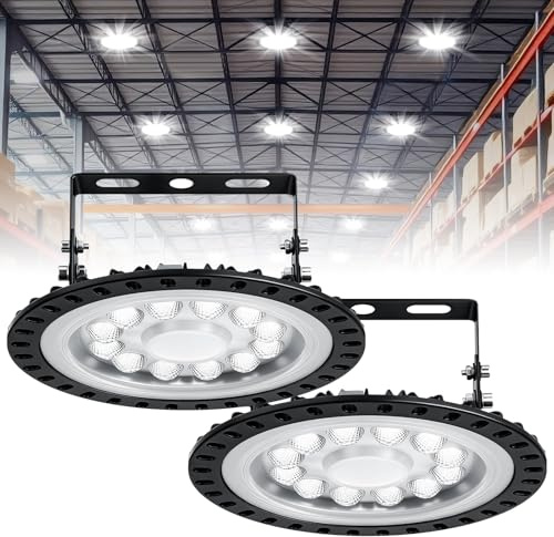 Viugreum 2 Stück, UFO LED, 50W Led Hallenstrahler, 6000K-6500K Kaltweiß 120°Abstrahlwinkel Industrielampe, IP65 Wasserdichte - SMD2835 48Leds