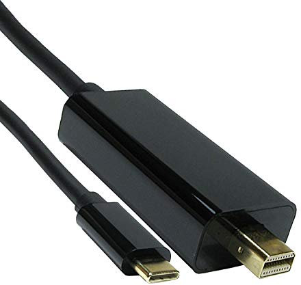 Ex-Pro 1m USB-C USB Type C to Mini DisplayPort DP Cable, Supports up to 4K @ 60Hz, Gold Plated Male to Male Converter Adapter Lead - Black