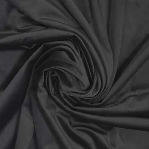 Tessuto al metro velluto larghezza 280 cm ideale per arredo casa, tende su misura e rivestimenti moderni, tessuto stoffa al metro di qualità per progetti sartoriali e fai da te (35-Nero)