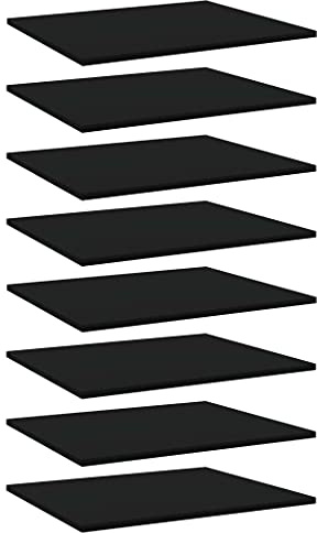Bookshelf Boards 8 pcs Black 23.6x19.7x0.6 Chipboard