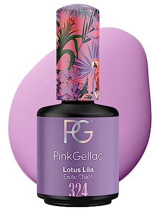 Pink Gellac UV Gel Nagellack - 324 Lotus Lila 15 ml -Lang Anhaltend UV Nagellack Lila - Gel UV für 14 Tage Nägel in Salonqualität - Made in Holland